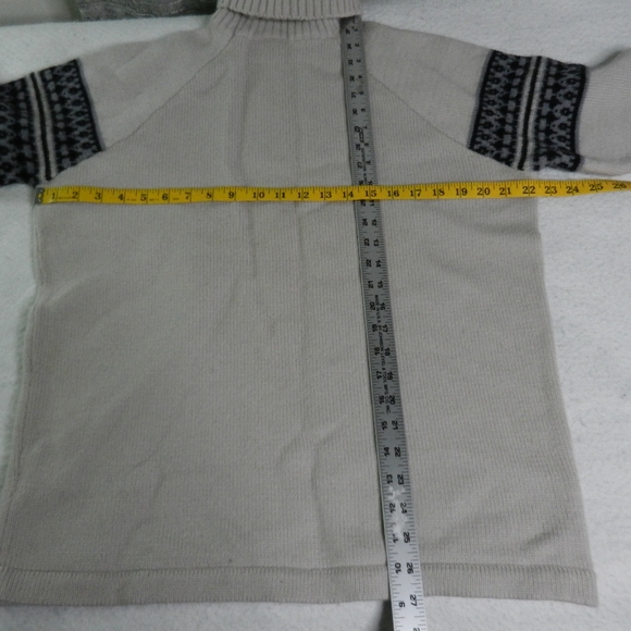 Burton Menswear Sweater Mens Large Beige Wool Turtleneck Snowboarding - Picture 6 of 9